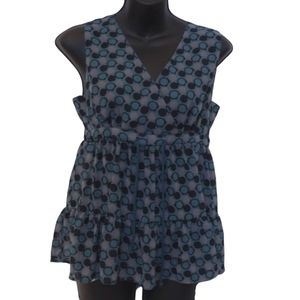 La Classe Couture Dotted Chiffon Empire Waist Ruffle Top NWT- Sz. Sm.